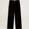 Zwarte broek met fluweeleffect