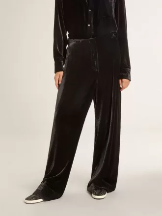 Zwarte broek met fluweeleffect