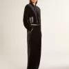 Zwarte broek met fluweeleffect