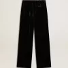 Zwarte broek met fluweeleffect