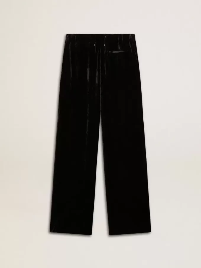Zwarte broek met fluweeleffect