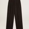 Zwarte broek van wol en viscose