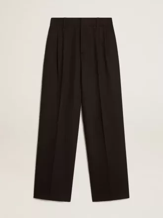 Zwarte broek van wol en viscose