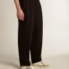 Zwarte broek van wol en viscose