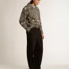 Zwarte broek van wol en viscose