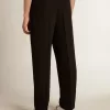 Zwarte broek van wol en viscose