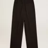 Zwarte broek van wol en viscose
