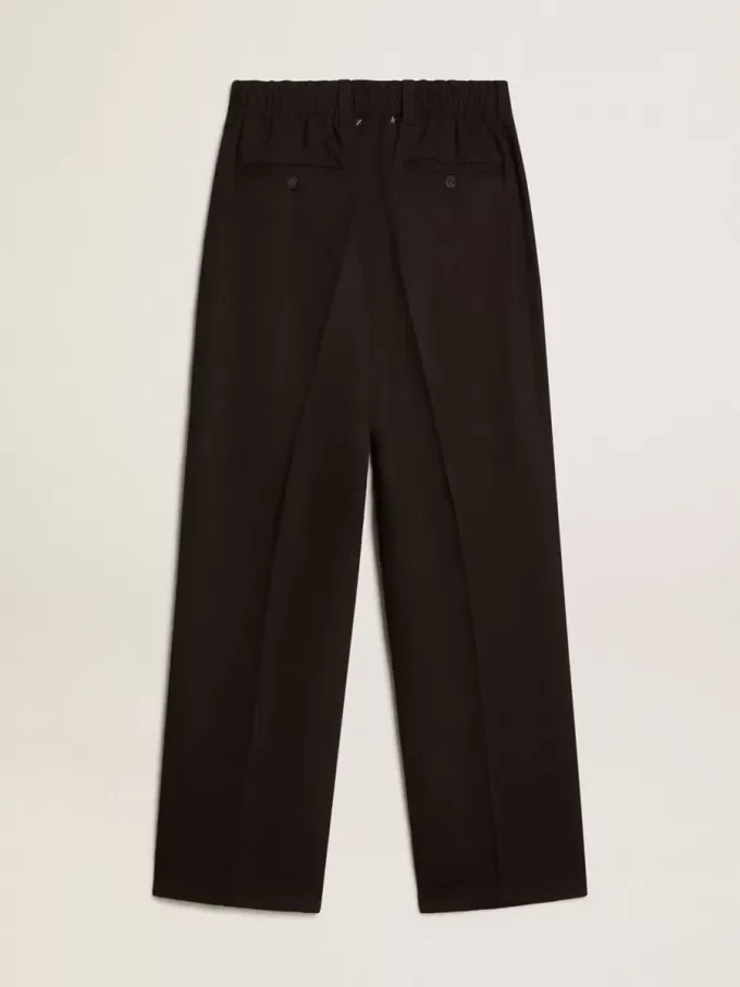 Zwarte broek van wol en viscose