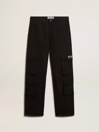 Zwarte cargobroek van ripstop nylon