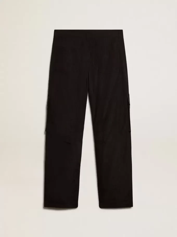 Zwarte cargobroek van ripstop nylon