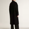 Zwarte cocoonjas voor dames met enkele knoopsluiting