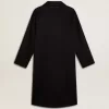 Zwarte cocoonjas voor dames met enkele knoopsluiting