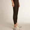 Zwarte dameslegging met gemengde stiksels
