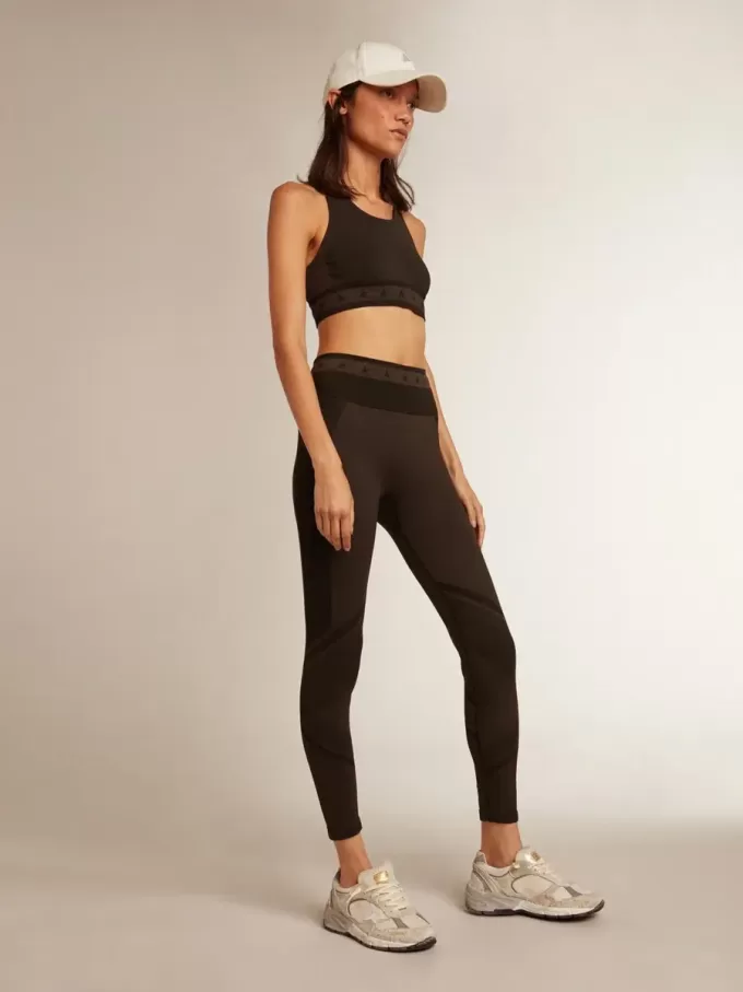 Zwarte dameslegging met gemengde stiksels