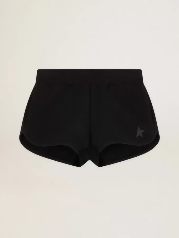 Zwarte damesshorts met ton sur ton ster