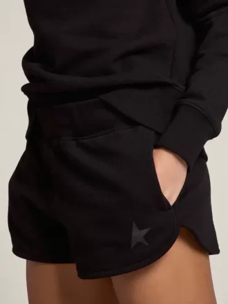 Zwarte damesshorts met ton sur ton ster