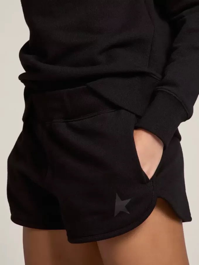 Zwarte damesshorts met ton sur ton ster