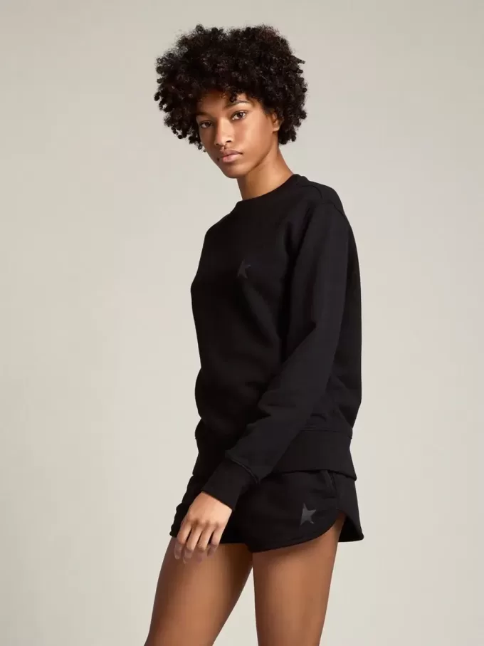 Zwarte damesshorts met ton sur ton ster