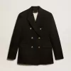 Zwarte double-breasted blazer voor dames