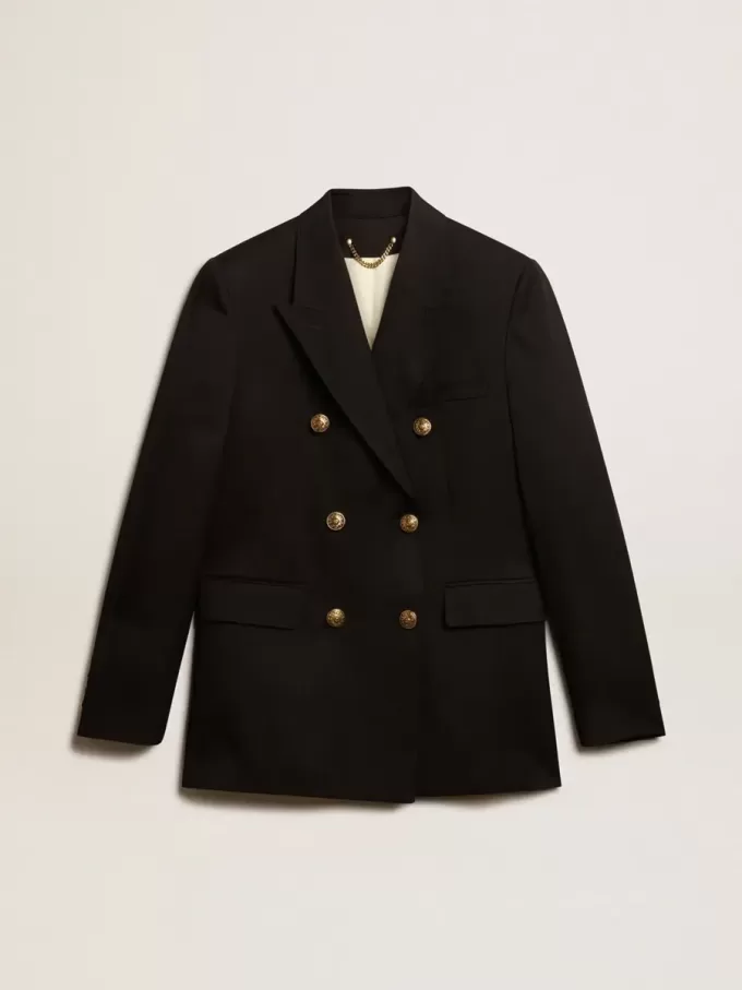 Zwarte double-breasted blazer voor dames