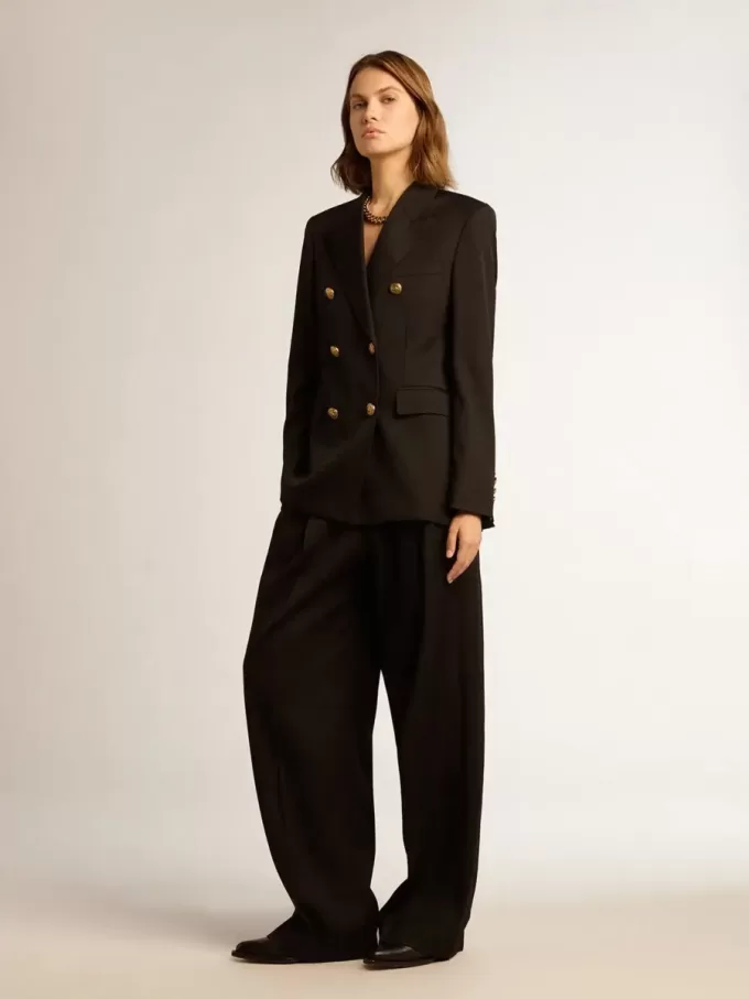 Zwarte double-breasted blazer voor dames