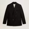 Zwarte double-breasted blazer voor heren met knoopsluiting