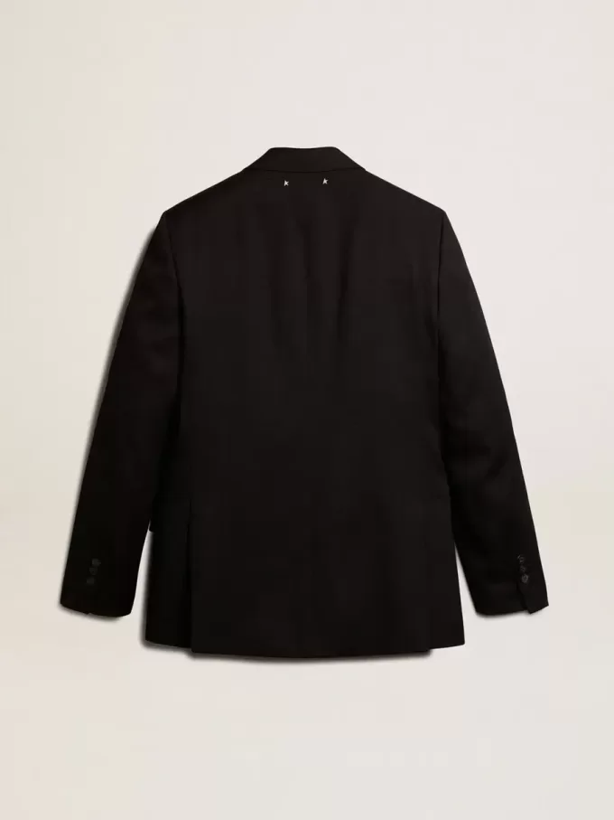 Zwarte double-breasted blazer voor heren met knoopsluiting