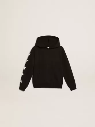 Zwarte hoodie voor jongens met contrasterende witte sterren
