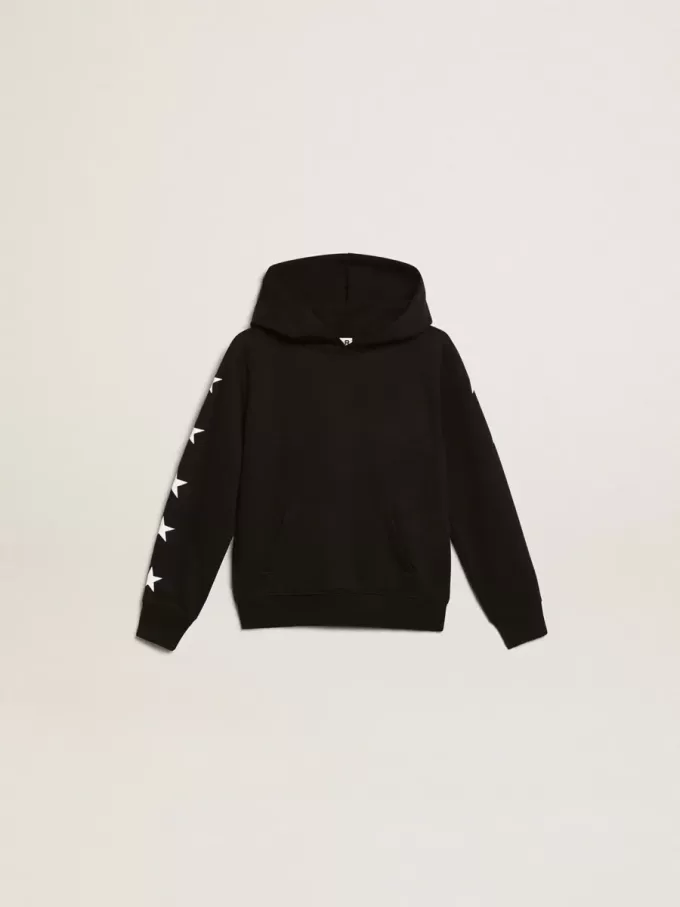 Zwarte hoodie voor jongens met contrasterende witte sterren