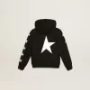 Zwarte hoodie voor jongens met contrasterende witte sterren