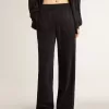 Zwarte joggingbroek voor dames met een ton sur ton toile de jouy-print