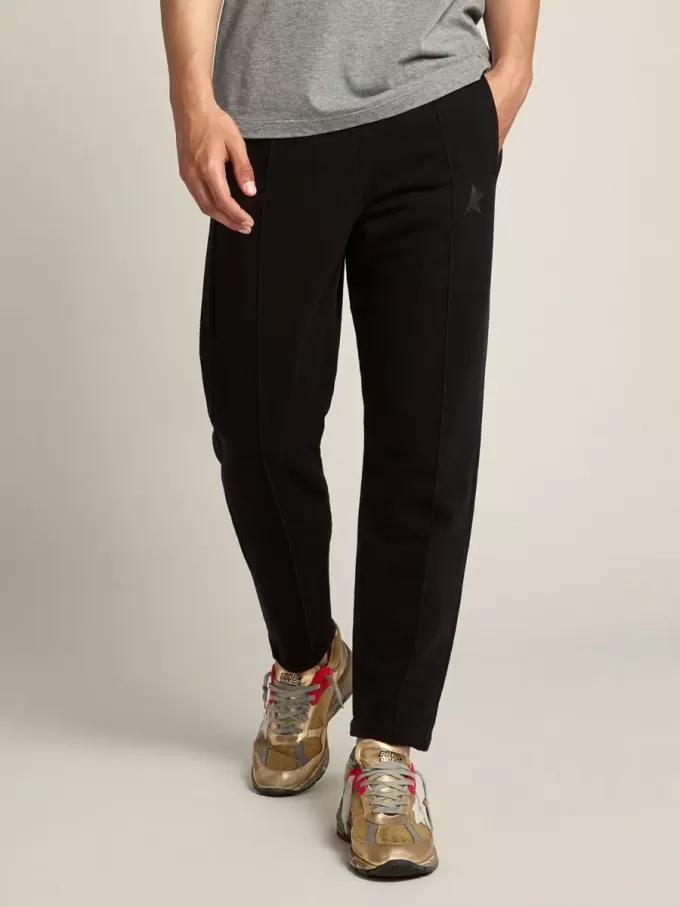 Zwarte joggingbroek voor heren met ster op de voorkant