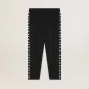 Zwarte joggingbroek voor heren met witte sterren aan de zijkanten