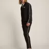 Zwarte joggingbroek voor heren met witte sterren aan de zijkanten