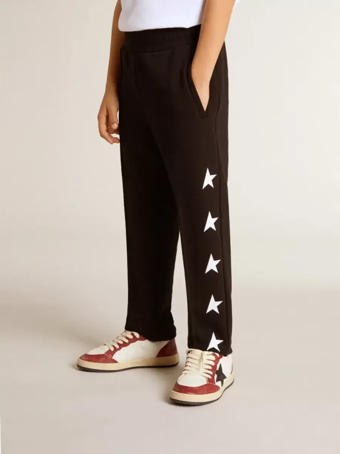Zwarte joggingbroek voor jongens met witte sterren