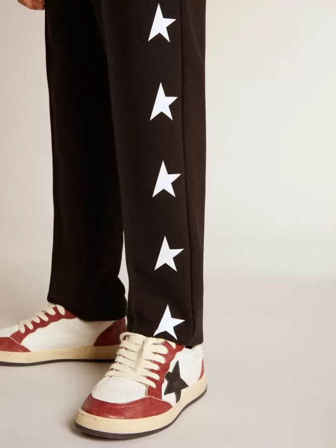 Zwarte joggingbroek voor jongens met witte sterren