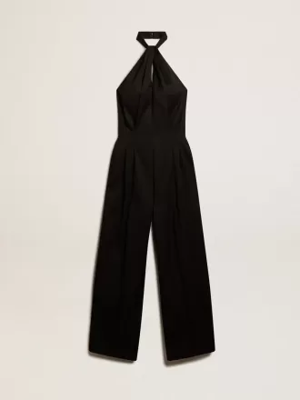 Zwarte jumpsuit van wolgabardine