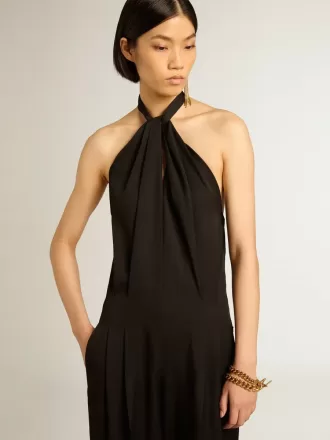 Zwarte jumpsuit van wolgabardine