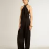 Zwarte jumpsuit van wolgabardine