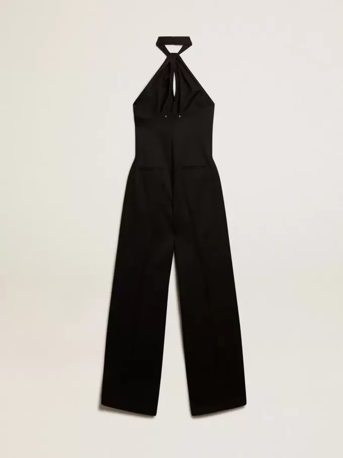 Zwarte jumpsuit van wolgabardine