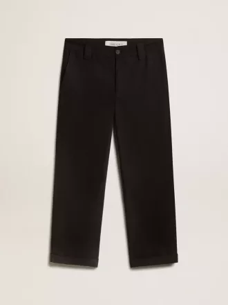 Zwarte katoenen chino voor heren