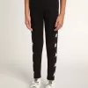 Zwarte legging voor meisjes met witte sterren aan de zijkanten