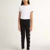 Zwarte legging voor meisjes met witte sterren aan de zijkanten