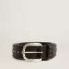 Zwarte leren riem met studs