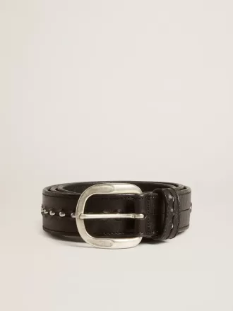 Zwarte leren riem met studs