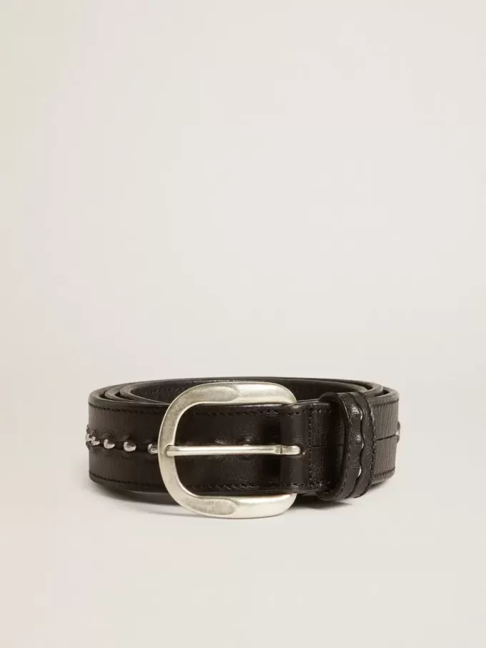 Zwarte leren riem met studs