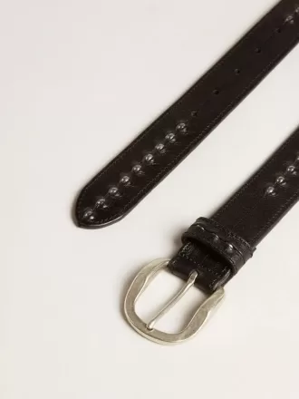 Zwarte leren riem met studs