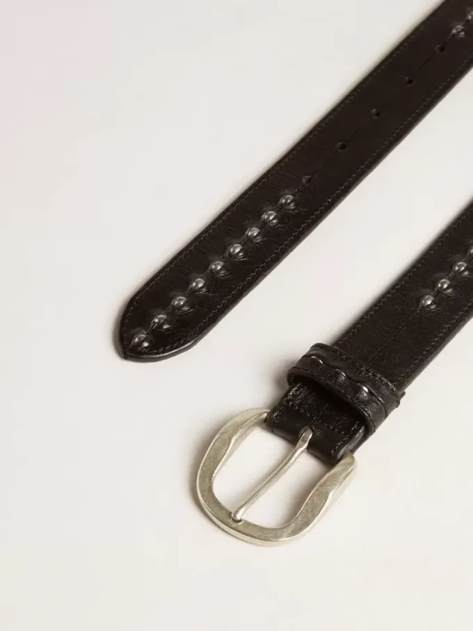 Zwarte leren riem met studs