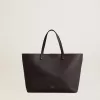 Zwarte Pasadena-tas van glad leer met gouden logo