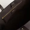 Zwarte Pasadena-tas van glad leer met gouden logo